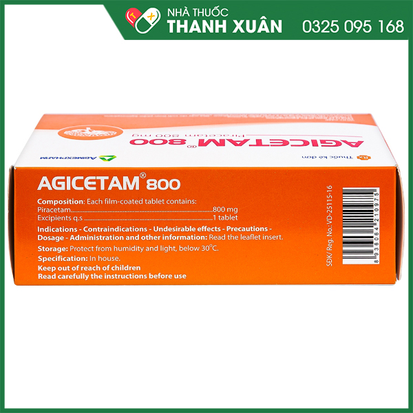 Agicetam 800 điều trị các triệu chứng thần kinh